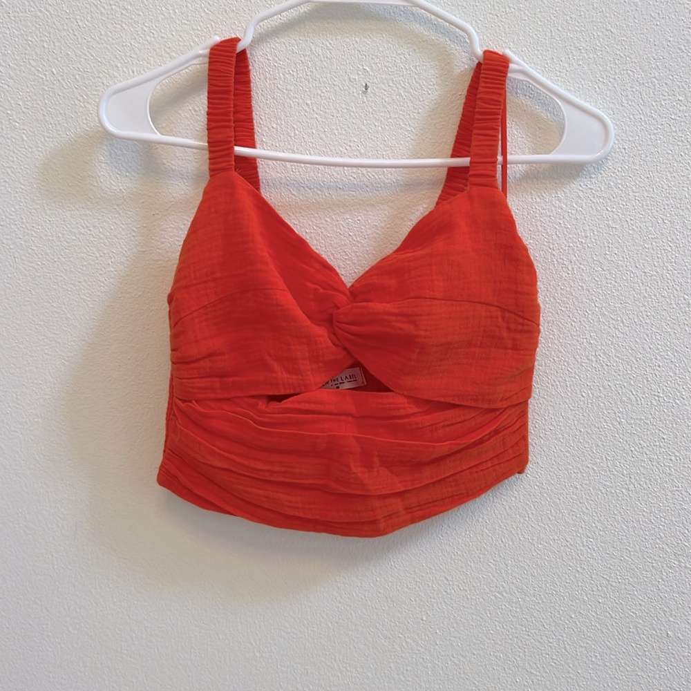 Keen the label, gauzy, cropped blouse, orange, xs